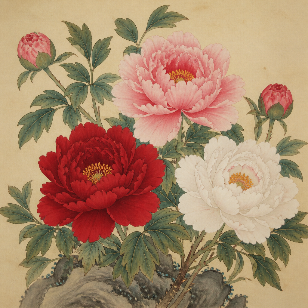 민화 모란 III